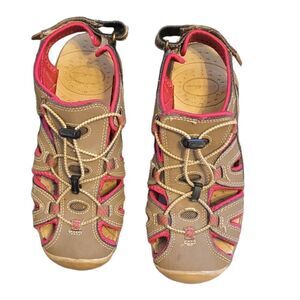 Eddie Bauer Brown Leather Upper Mary Sandal Shoes